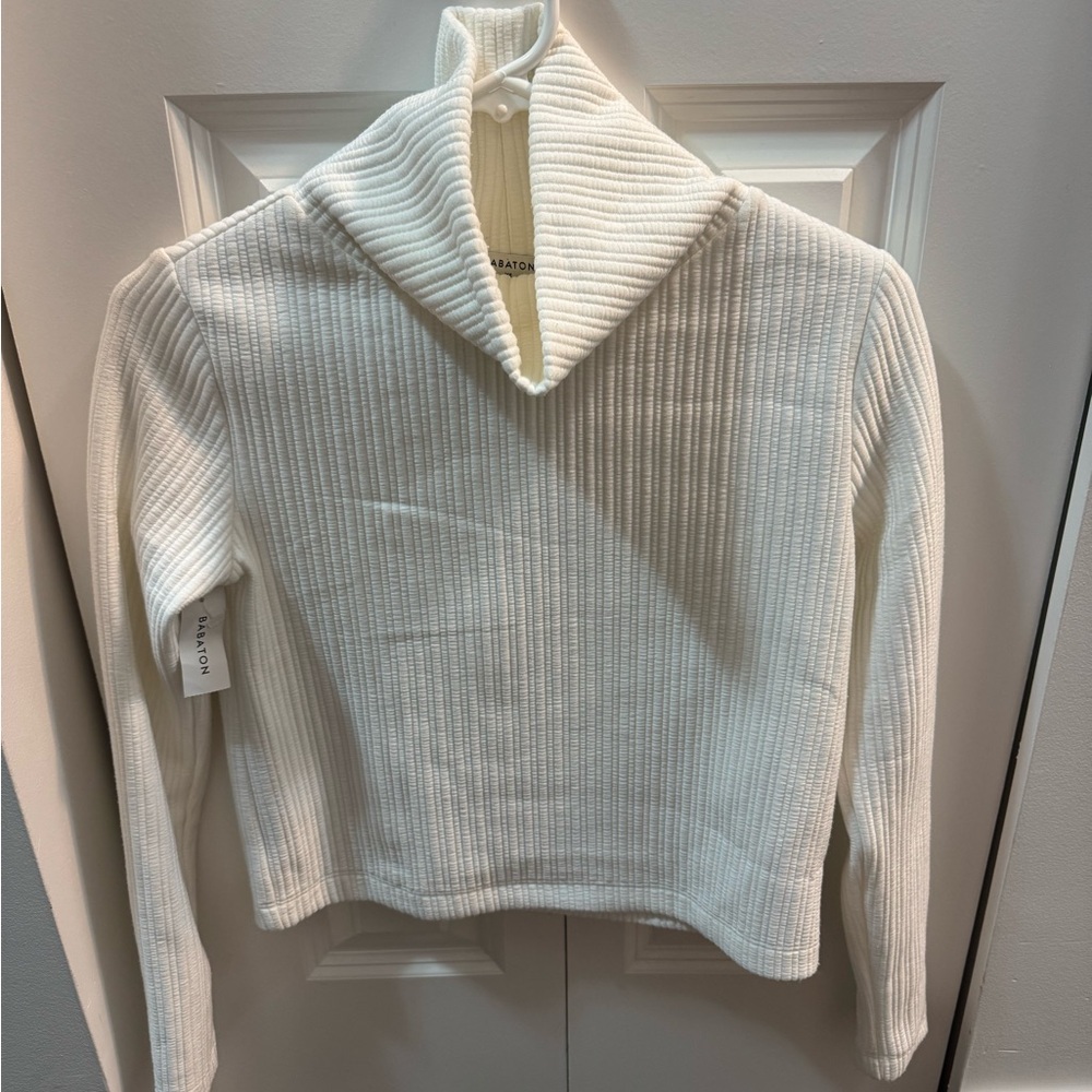 Babaton white Ribbed Knit Top